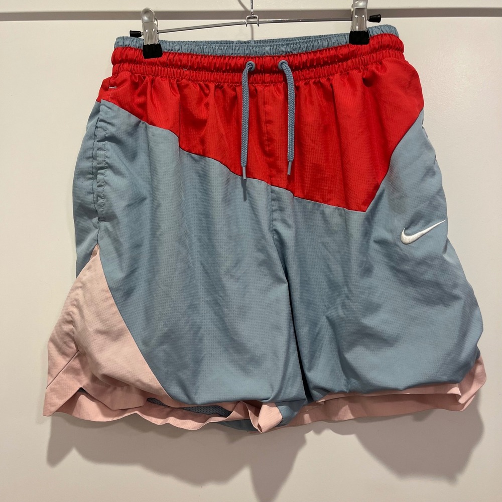 Nike Mens Colorblock Move To Zero Mesh Lined Athletic Shorts Red Blue Pink M